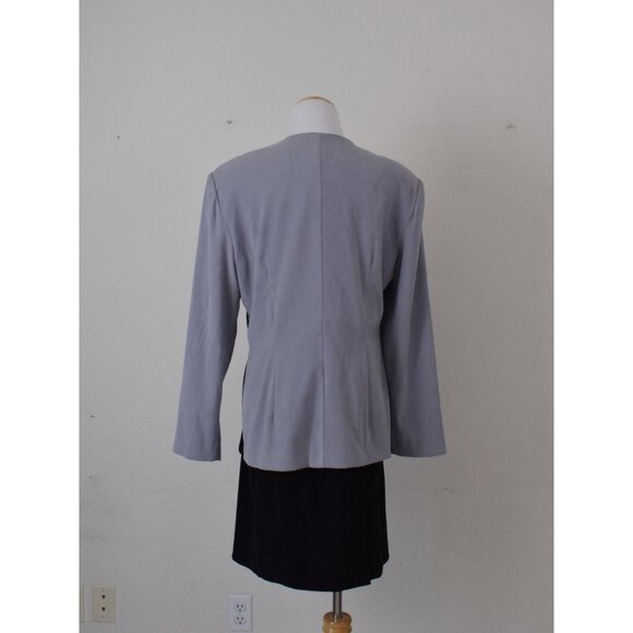 Vintage‎ Black Polyester 2 pc Skirt + Jacket Set - Picture 4 of 10